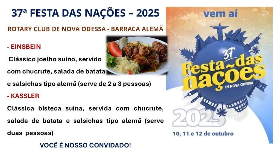 ROTARY CLUB DE NOVA ODESSA PRESENTRE NA 37ª FESTA DAS NAÇÕES