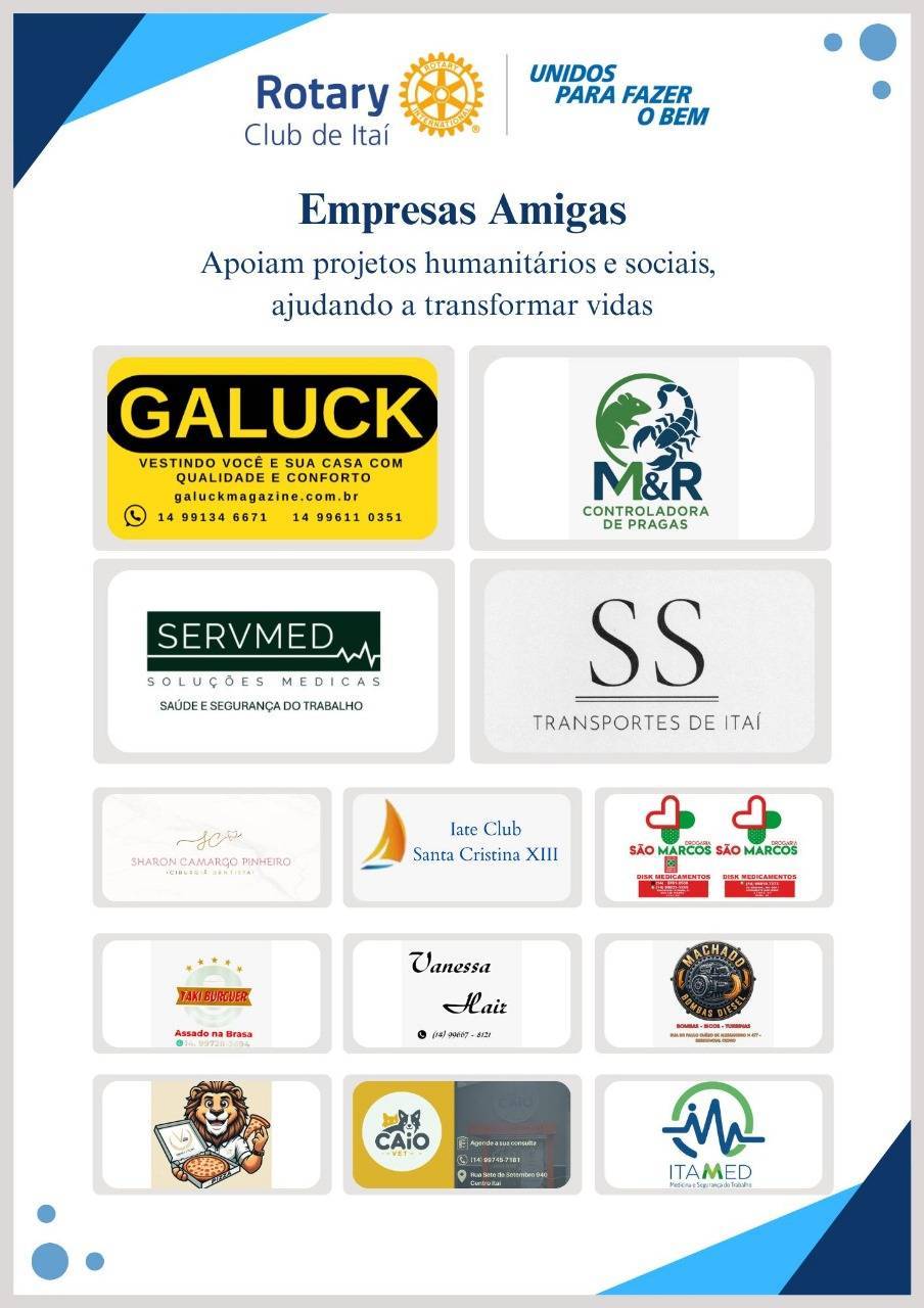 Empresas Amigas do ano rotário 2025/2026