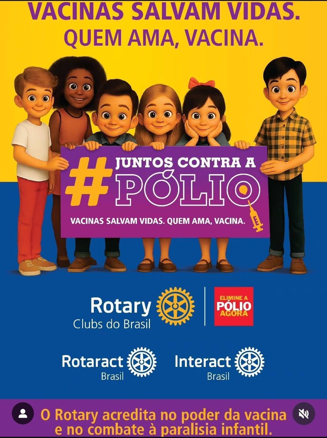 O Rotary Club de Medianeira Caminho do Colono une-se à campanha mundial Pólio End Now, reforçando o compromisso do Rotary Internacional em erradicar a poliomielite.