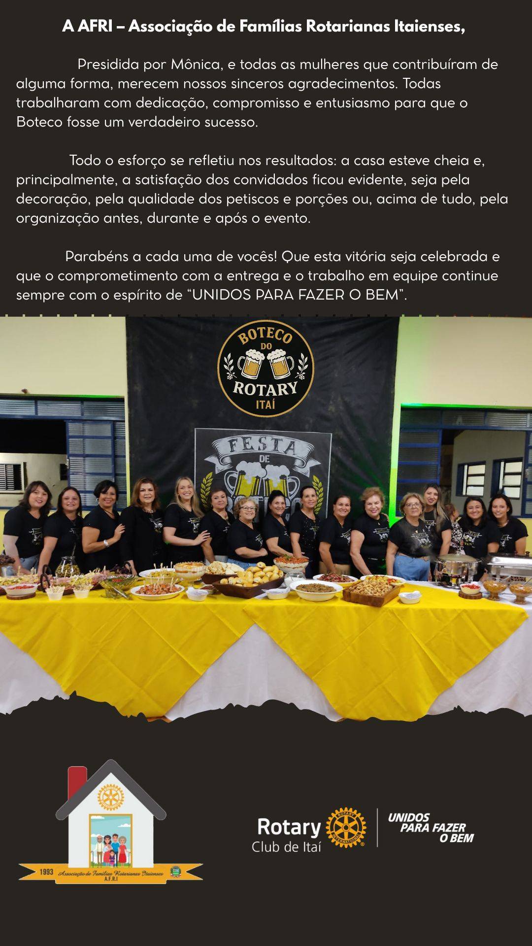 Evento:  Boteco – Rotary Club de Itaí