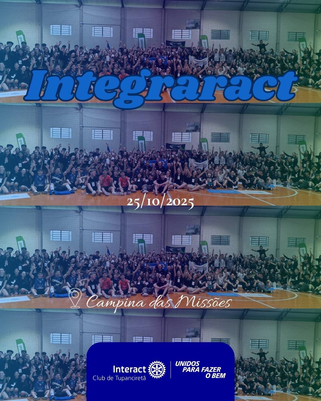 No dia 25 de outubro, o Interact Club de Tupanciretã marcou presença no Integraract em Campina das Missões, vivenciando momentos de integração, amizade e muita energia positiva!  Com carinho, Interact Club de Tupanciretã! 💙  《》《》《》《》《》《》《》《》《》《》《》  #paratodosverem : Este post possui legenda alternativa para promover a inclusão social, para ter acesso basta ativar as funções de acessibilidade em seu celular.  #distrito4660 #interactbrasil #unidosparafazerobem