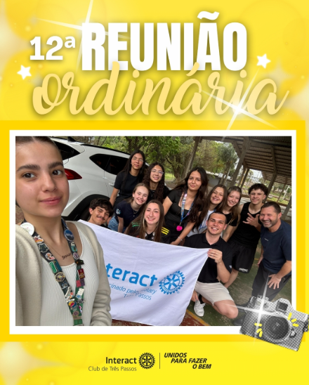 12ª Reunião Ordinária  No dia 27 de setembro, às 9h30, nos reunimos na sede do Rotary para mais uma manhã de planejamentos, ideias e companheirismo. Cada encontro fortalece nosso clube e nos inspira a seguir juntos construindo projetos que transformam vidas.  Com carinho, Interact Club de Três Passos 💛  #paratodosverem: Esse post possui legenda alternativa. Para acessá-lo, ative as configurações na função de acessibilidade no seu dispositivo.  #InteractClubedeTrêsPassos #Rotary #GeraçãoDeLideranças #JuventudeEmAção #interacttpfazadiferença