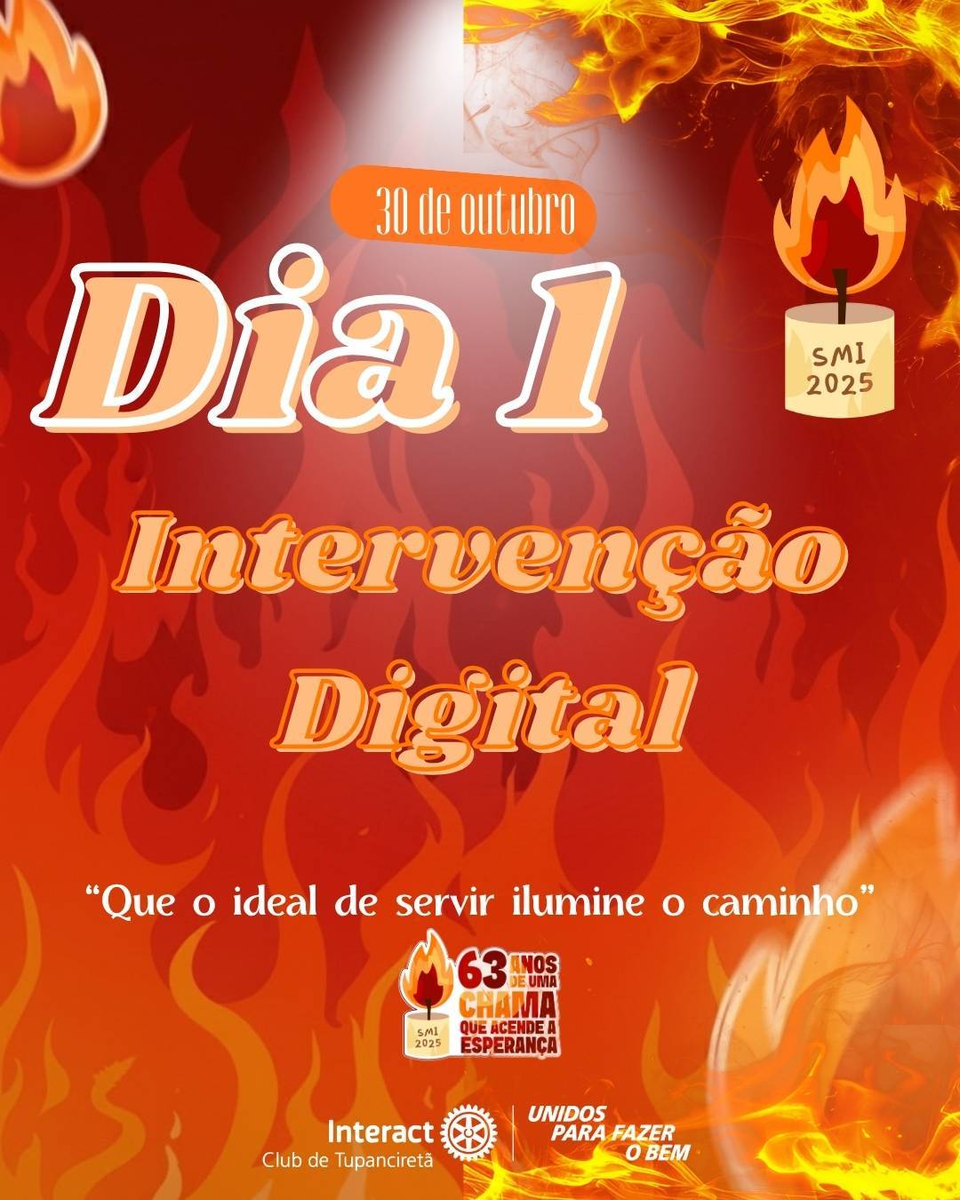  No primeiro dia da SMI 2025, fizemos este post especial explicando o tema do dia: Intervenção Digital. 💻🔥 Há 63 anos, a chama do servir segue acesa, irradiando harmonia, conexão e esperança. Neste momento, o Interact Club de Tupanciretã nos inspira a levar essa luz ao mundo digital, mostrando que o verdadeiro impacto nasce da essência e da plenitude de quem serve com alma.   Cada palavra e ação online se tornam centelhas capazes de iluminar o caminho de muitos. Que o ideal de servir ilumine o caminho!  Com carinho, Interact Club de Tupanciretã! ❤️‍🔥  《》《》《》《》《》《》《》《》《》《》《》  #paratodosverem : Este post possui legenda alternativa para promover a inclusão social, para ter acesso basta ativar as funções de acessibilidade em seu celular.  #distrito4660 #interactbrasil #unidosparafazerobem