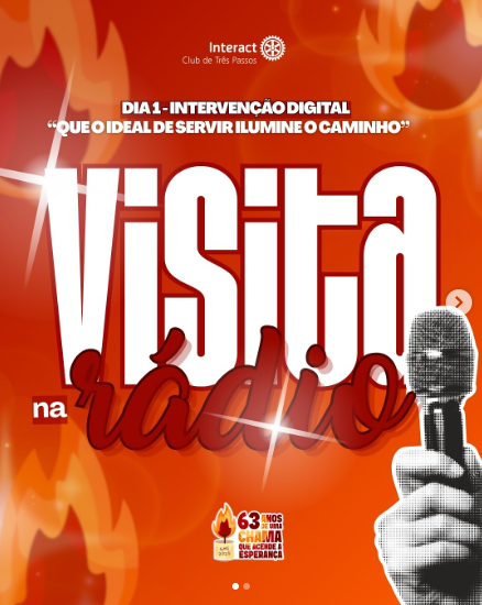 SMI - Dia 1 🔥  Hoje, dando início a SMI, as companheiras Victoria Fagundes e Lívia Silva foram até a Rádio Difusora de Três Passos as 15h para falar um pouco sobre o início da Semana Mundial do Interact (SMI) e sobre o nosso clube!!❤️  Agradecemos à Rádio Difusora pelo espaço e pela recepção! @radiodifusora1350 ❤️  Com carinho, Interact Club de Três Passos!! 🔥  #paratodosverem : Esse post possui legenda alternativa para promover a inclusão social, para acessá-la basta ativar as funções de acessibilidade em seu celular.  #InteractTresPassos #SMI2025 #SemanaMundialInteractiana #ServirParaTransformarVidas #OrgulhoDeSerInteractiano