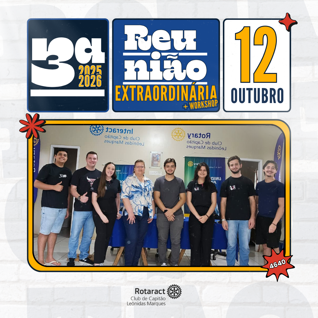 No domingo, 12 de outubro, foi realizada a 3ª Reunião Extraordinária do clube, ocasião marcada pela condução de um workshop de oratória