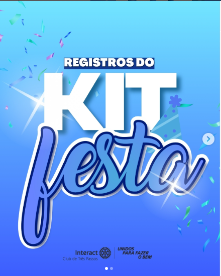 Projeto Kit Festa🎉🩵  No dia 11 de novembro, fomos vender as fichinhas do Kit Festa nos comércios da cidade. Alguns integrantes do clube que não puderam comparecer para vender no comércio contribuíram vendendo separadamente para as pessoas. Cada kit era composto por uma fatia de torta de 4 leites, quatro pastéis e três docinhos. No dia 13 de novembro, realizamos as entregas dos kits nos estabelecimentos onde as fichinhas foram vendidas e também para as pessoas que compraram. Ao todo, foram vendidos 125 kits. Esse projeto foi uma ótima experiência para o clube e um sucesso graças ao empenho de todos os integrantes e ao apoio da comunidade.  Com carinho, Interact Club de Três Passos🩵  #paratodosverem : Esse post possui legenda alternativa para promover a inclusão social, para acessa-lá, basta ativar nas configurações de acessibilidade no seu celular.  #InteractClubTresPassos #KitFesta #Rotary #unidosparafazerobem