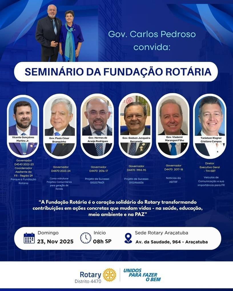 Seminário Distrital da Fundação Rotária - Araçatuba-SP - 23/11/2025 