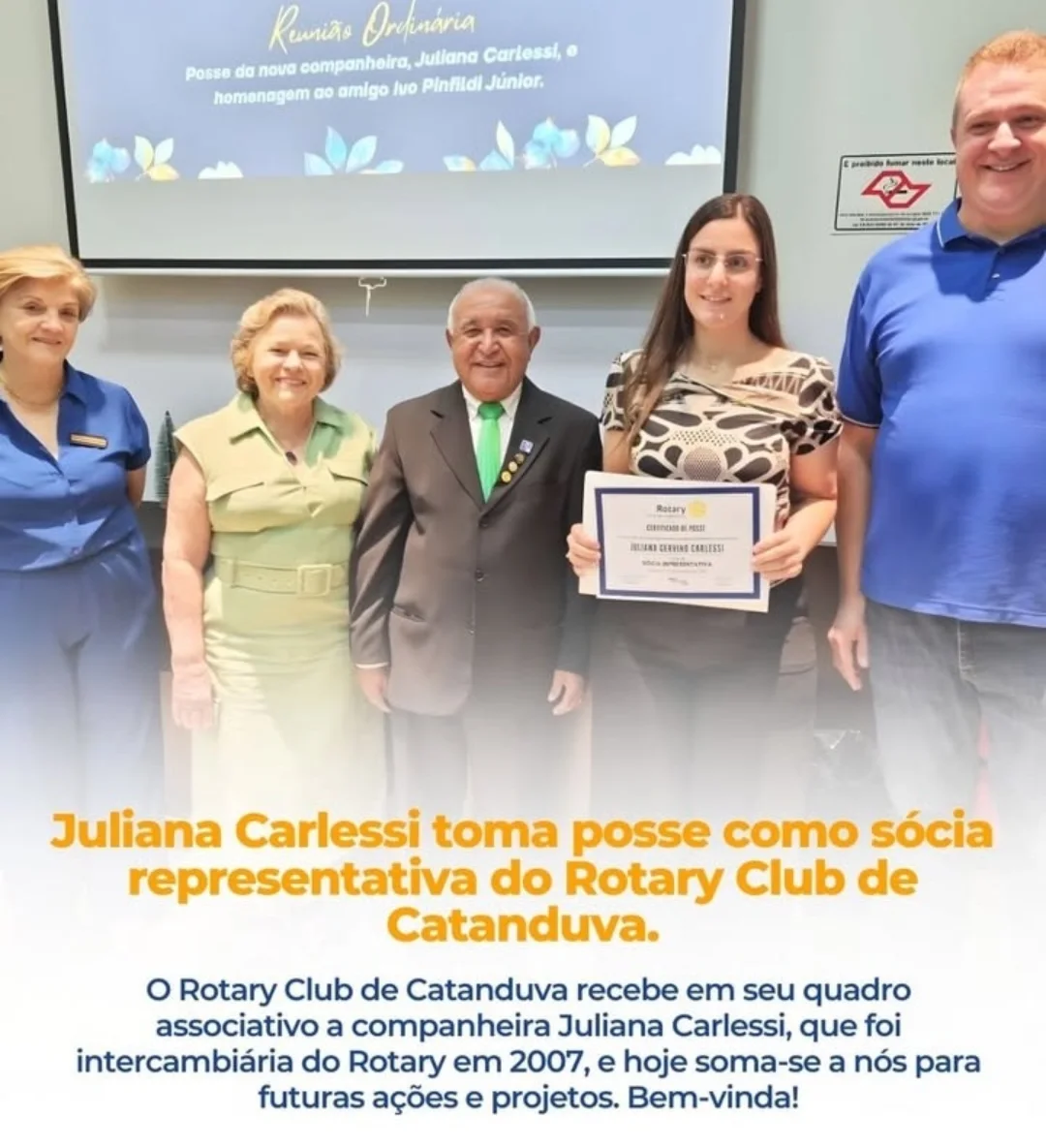 Rotary de Catanduva recebe nova associada: Juliana Carlessi
