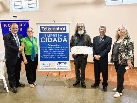 Apresentada ao Governador do Distrito 4510 do Rotary International a primeira Empresa Cidadã pelo Rotary Club de Vera Cruz