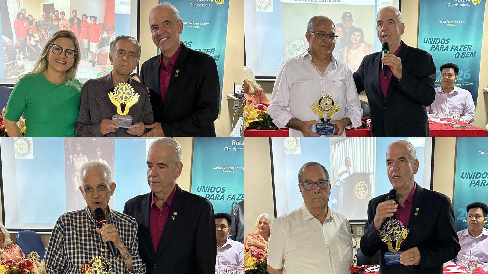 Os 4 companheiros que vivem com dedicação o lema “Dar de si antes de pensar em si” receberam uma homenagem especial