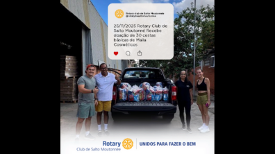 25/11/2025 – Rotary Club de Salto Moutonné recebeu a doação de 30 cestas básicas