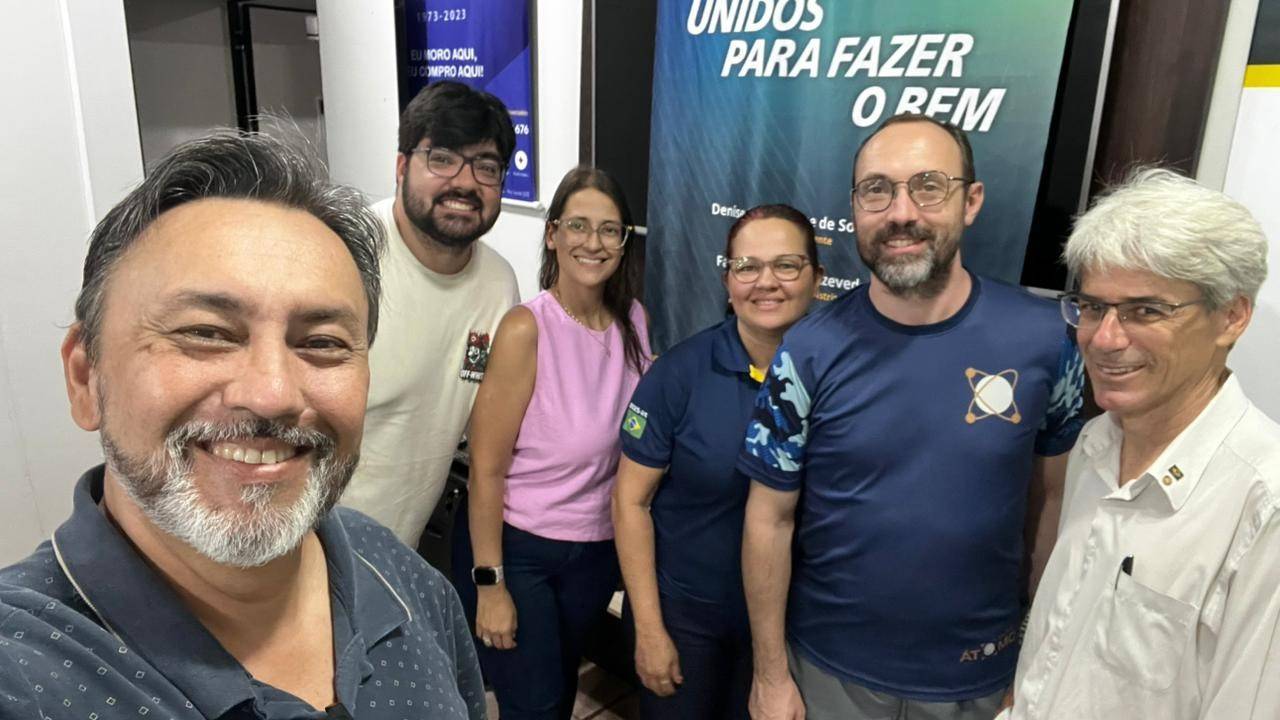 22ª Reunião Ordinária do Rotary Club de Rio Verde – Maurício de Nassau Arantes Lisboa, marcando a primeira reunião do ano. Wander Iwata, Ronaldo Marques, Karen Machado, Denise Moura (Presidente), Alisson de Moura e Fábio Trancolin.