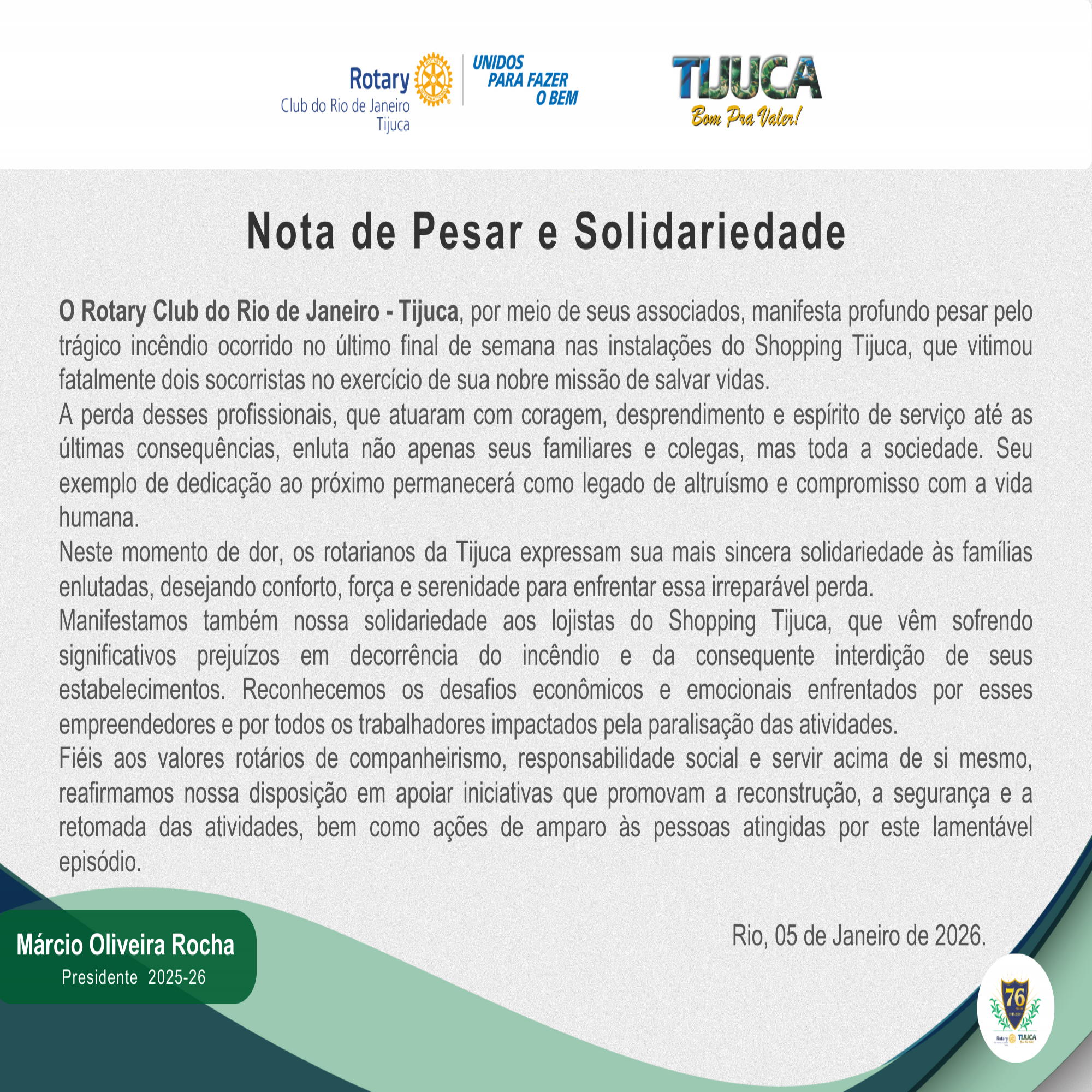 Por Siomara Castro Presidente da Comissão de Imagem Pública