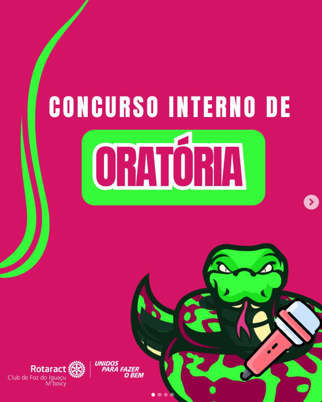 ✨ Concurso Interno de Oratória 2025 ✨  No dia 6 de dezembro, o Rotaract Club Foz do Iguaçu M’Boicy realizou seu Concurso Interno de Oratória, um momento de muito aprendizado, troca e superação. 🗣️  Tivemos a participação de quatro associados, que aceitaram o desafio de sair da zona de conforto para se expressar e desenvolver suas habilidades de comunicação, essencial para o crescimento pessoal e rotário.  Agradecemos especialmente aos jurados, que contribuíram com avaliações e proporcionaram feedbacks enriquecedores, e a todos que ajudaram na organização e realização desse momento tão importante para o clube.  Seguimos acreditando que se desafiar é o primeiro passo para evoluir. 🩷