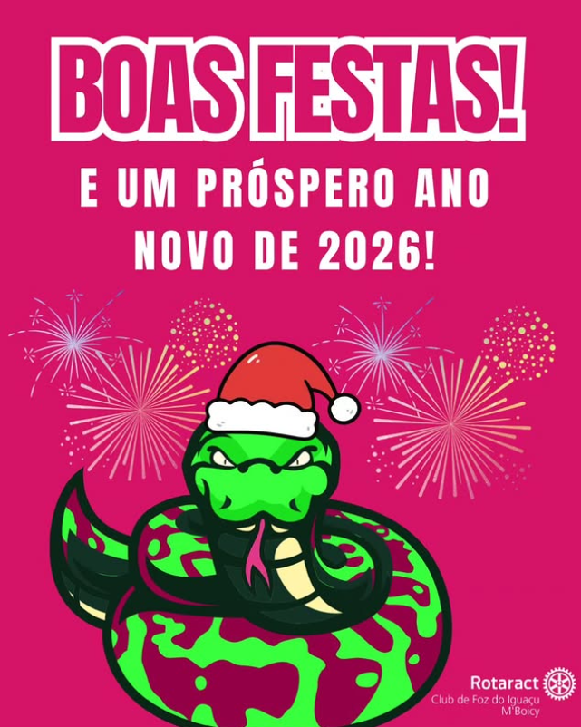 🎉✨️Que venha 2026!✨️🎉  Encerramos mais um ano de muitas conquistas, aprendizado e companheirismo! Em 2025, trabalhamos com dedicação para transformar sonhos em realidade, fortalecendo nossa comunidade e impactando vidas. Agora, estamos prontos para um novo capítulo cheio de oportunidades e desafios!  Desejamos a todos um Feliz Ano Novo, repleto de saúde, amor e realizações. Que 2026 seja um ano incrível para continuarmos a servir e transformar juntos!❤❤❤❤  #rotaract #anonovo