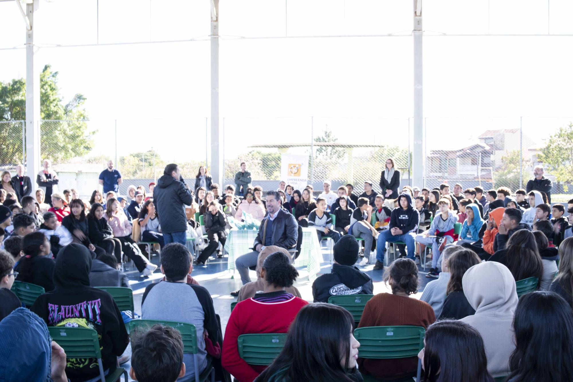 Roda de aprendizado Empreenda a Vida Ampla com o goleiro Sergio do Palmeiras