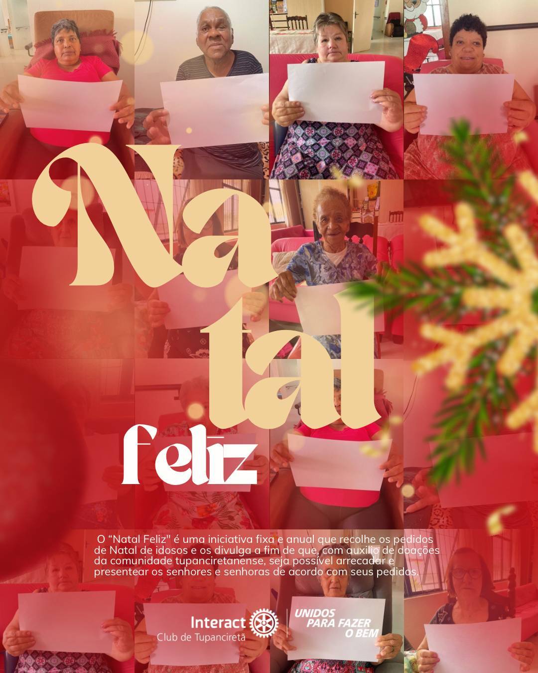 Mais do que presentes, entregamos carinho, cuidado e esperança.  O projeto Natal Feliz é uma iniciativa fixa e anual que busca realizar os desejos de Natal dos nossos idosos. Neste ano, a ação foi realizada no Lar Laura Brum, levando afeto e momentos de alegria a cada idoso atendido.  Tivemos a honra de contar com padrinhos muito especiais: os companheiros do Rotary, que abraçaram essa causa com amor e solidariedade, tornando possível transformar este Natal em um momento ainda mais especial.  Com carinho, Interact Club de Tupanciretã! ❤️  《》《》《》《》《》《》《》《》《》《》《》  #paratodosverem : Este post possui legenda alternativa para promover a inclusão social, para ter acesso basta ativar as funções de acessibilidade em seu celular.  #distrito4660 #interactbrasil #unidosparafazerobem