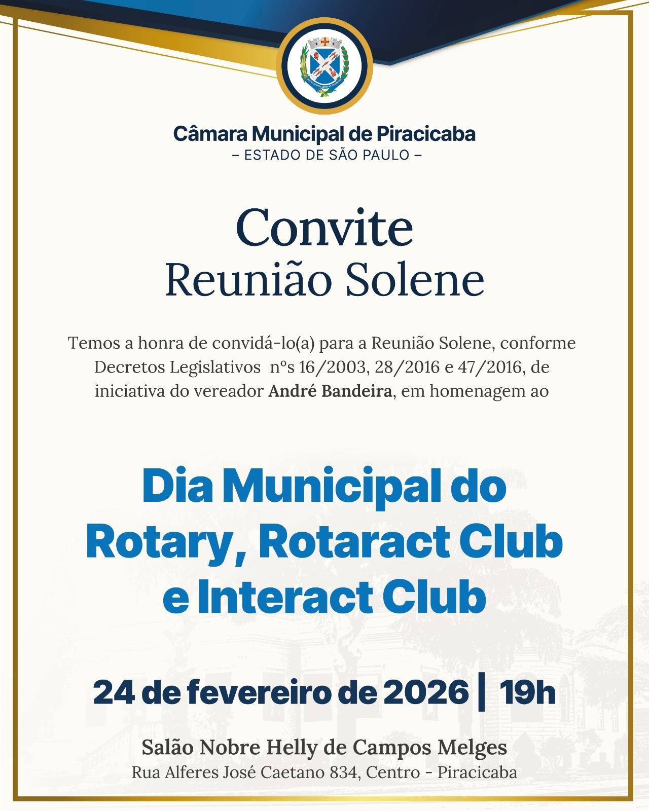 Convite para a Reunião Solene