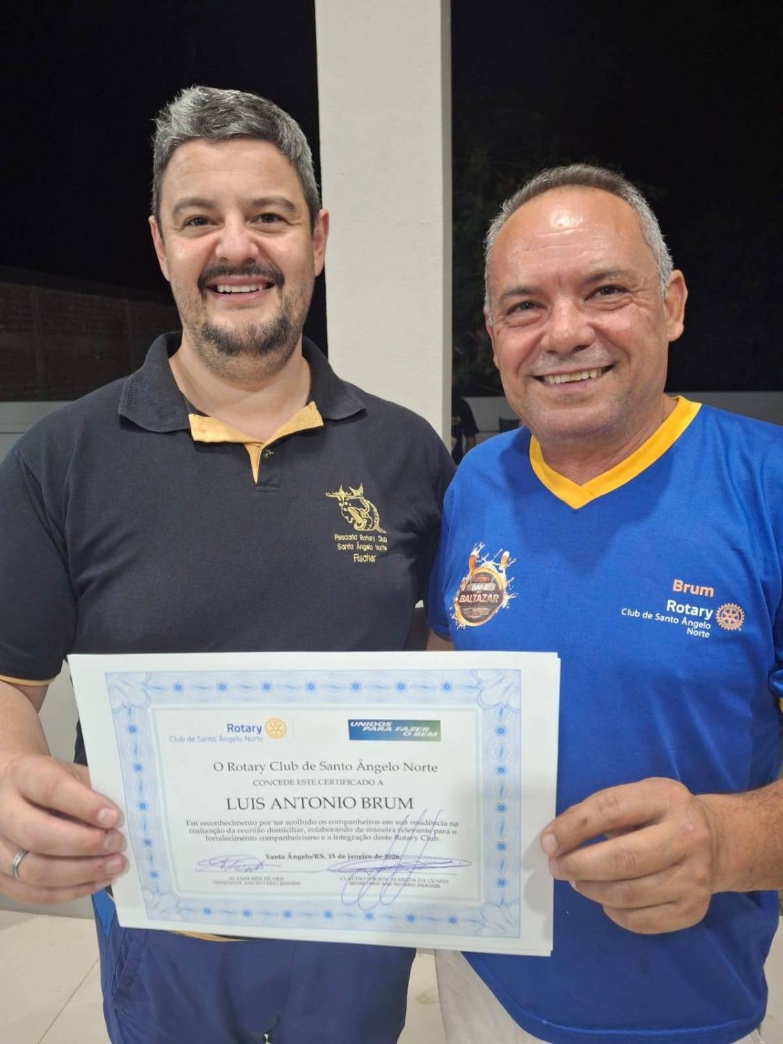 Reunião Domiciliar do Rotary Club de Santo Ângelo Norte, realizada na residência do companheiro Luís Antonio Brum, carinhosamente conhecido como Luisinho.