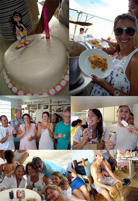 Companheiros e esposas anteciparam o aniversário de Ana Marise, com direito a bolo e velinha.