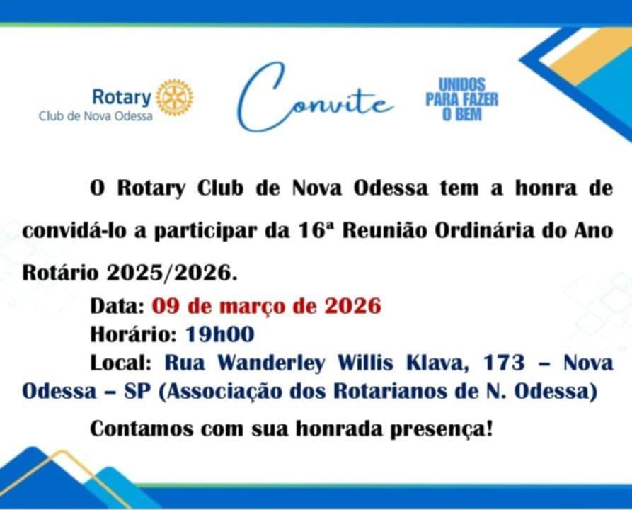 REUNIÃO ORDINÁRIOA DO ROTARY CLUB DE NOVA ODESSA