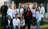 TÉCNICOS DE ENFERMAGEM E PRESIDENTES DOS CLUBES E COMPANHEIROS NA SEDE DA EXPRESSO MEDIANEIRA