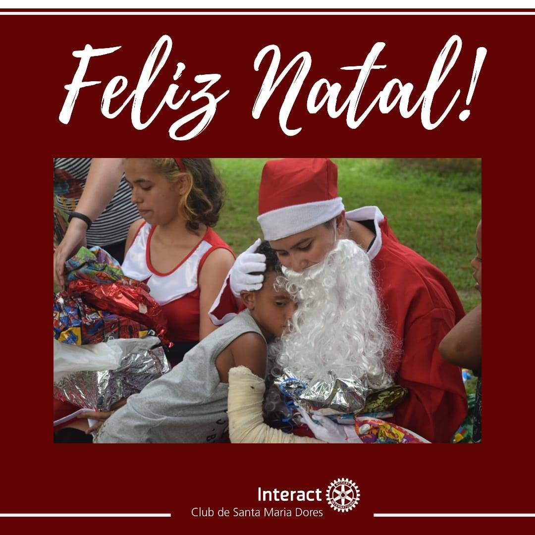 O Interact Club de Santa Maria Dores deseja a todos um feliz natal, em especial, para nossos associados e seu familiares. Um Feliz Natal também, para as crianças do projeto "Inglês Para Todos" que receberam a visita do Papai Noel no dia 16 de dezembro, gr