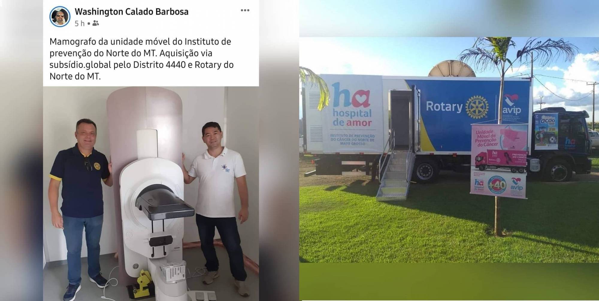 Unidade Móvel do Instituto de Prevenção do Norte do MT. Aquisição via subsídio.global pelo Distrito 4440 e Rotary do Norte do MT.