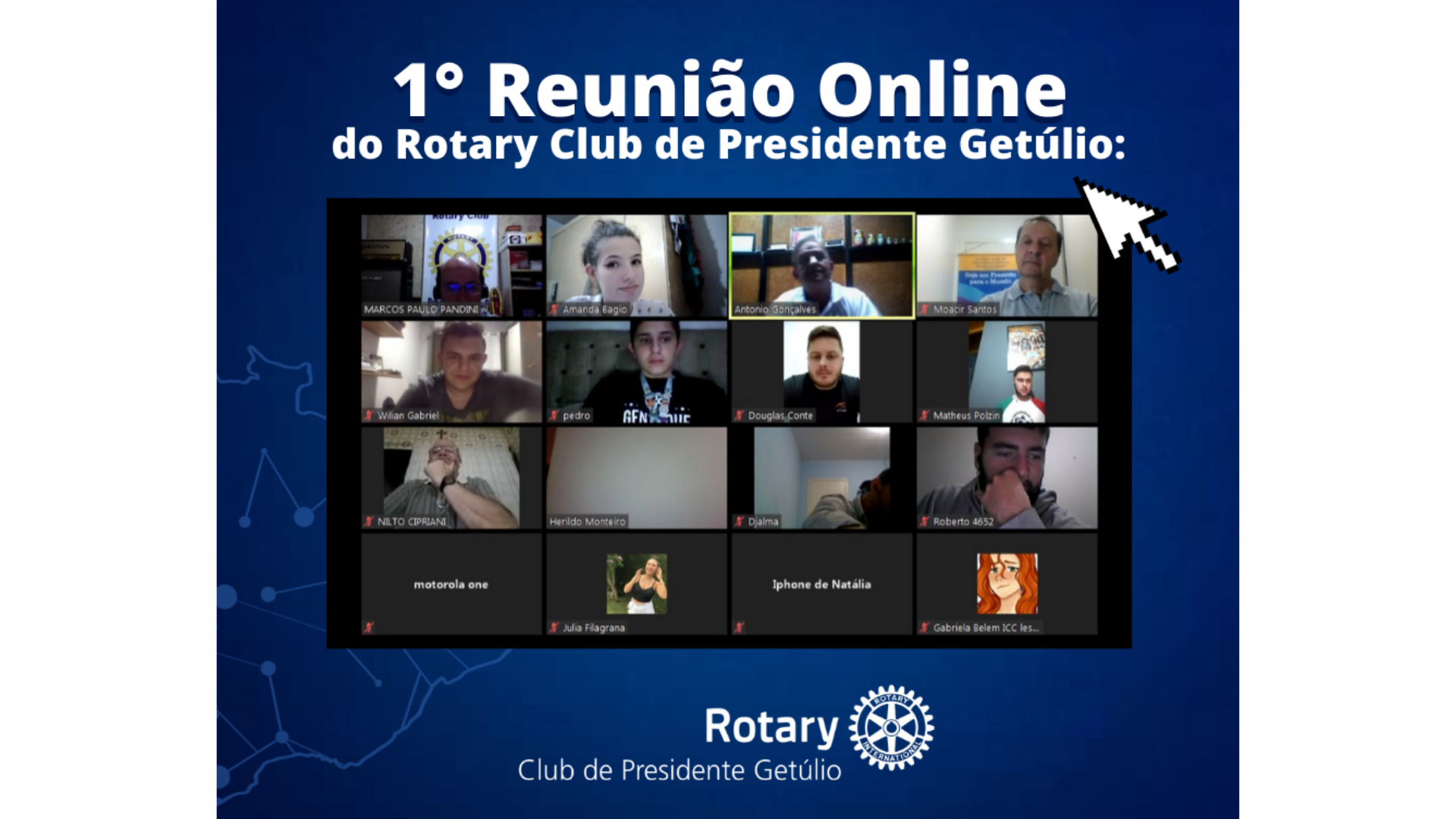 Registro dos companheiros durante a reunião. 