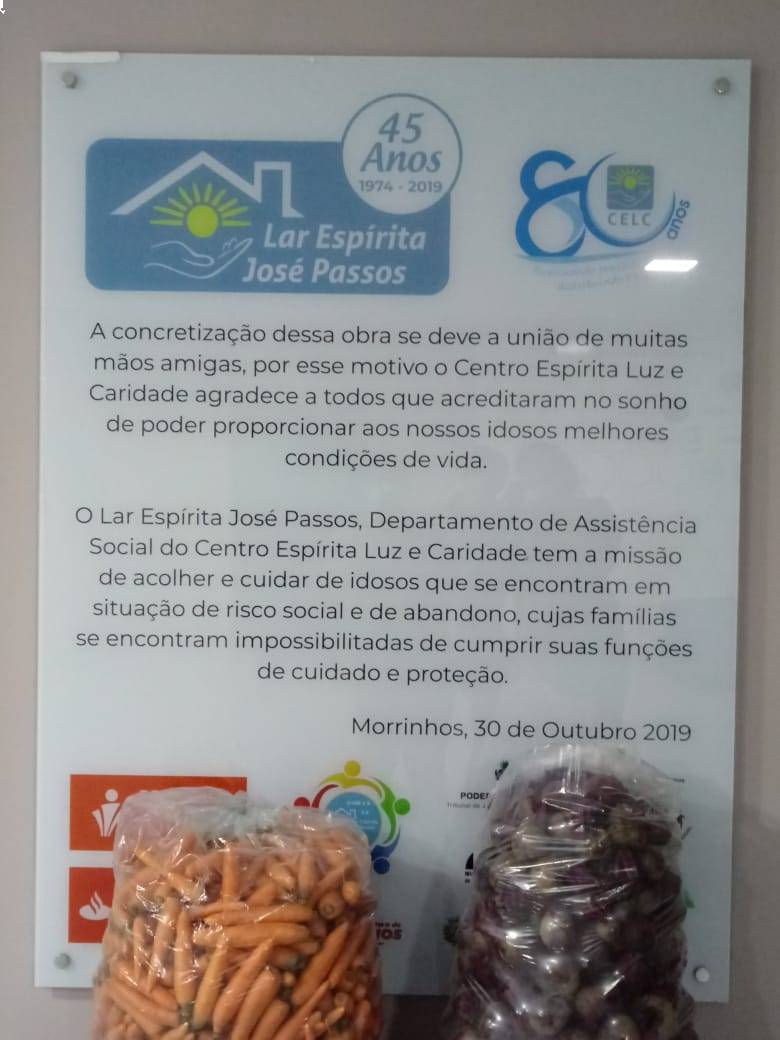 Doação de Cenoura e beterraba ao Lar de idosos.