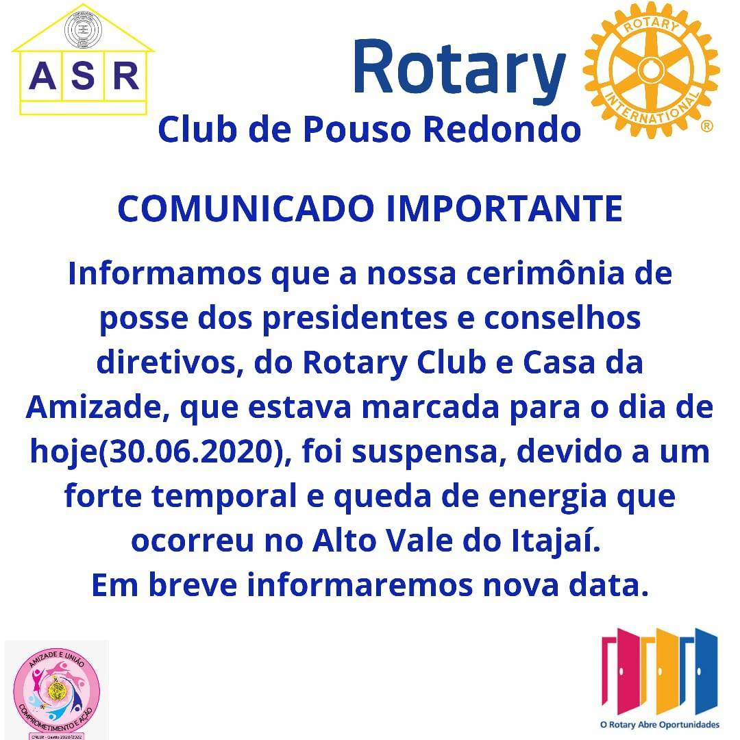 Cancelamento Cerimônia de Posse