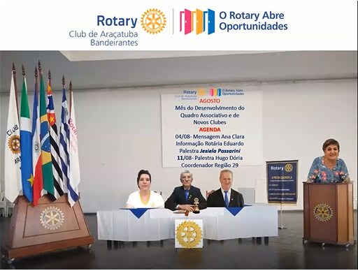 4ª RO - 1548 Fundação do Rotary Club de Araçatuba Bandeirantes - IR Eduardo Sanchez e Palestra da Jesiela do Banco de Leite Humano de Araçatuba
