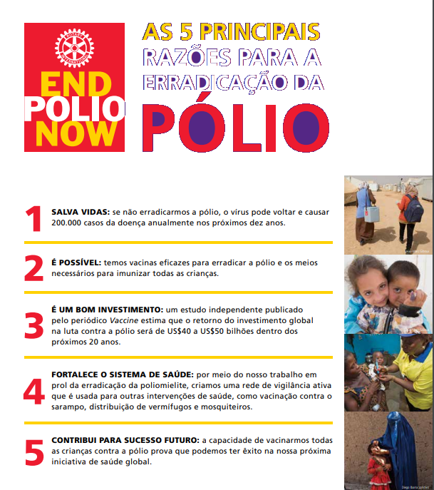 Materiais de divulgação, para serem utilizados na campanha da PÓLIO neste ano rotário 2020-21