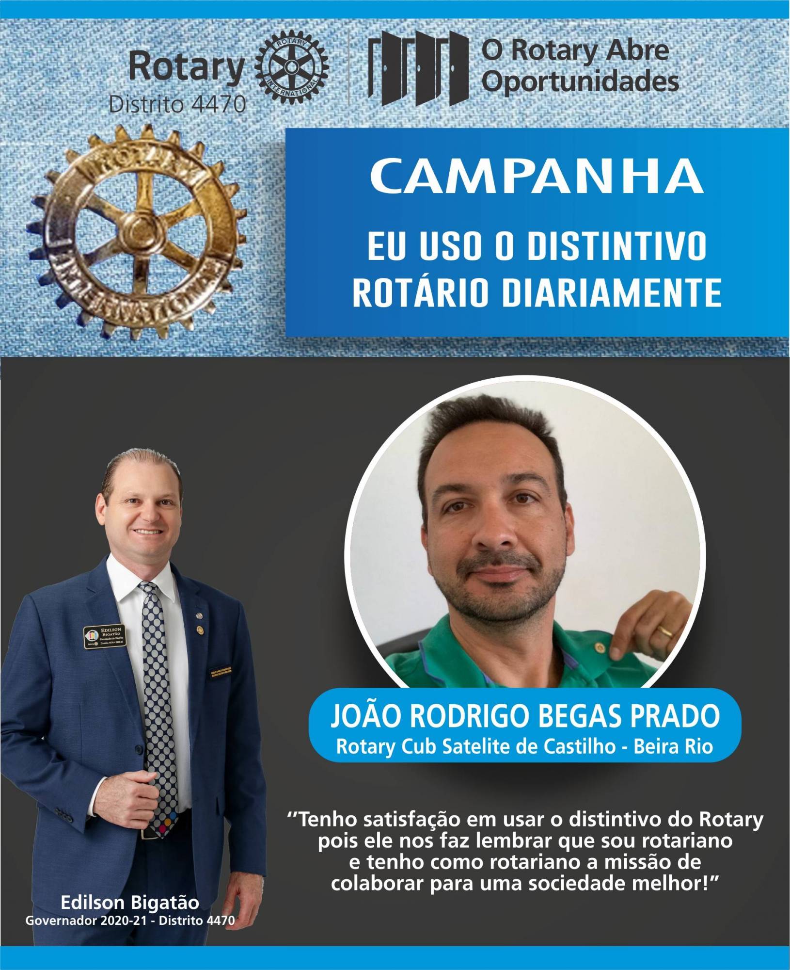 Eu uso o distintivo diáriamente