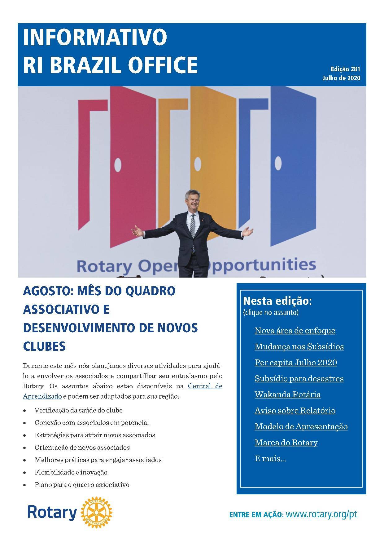 INFORMATIVO ROTÁRIO RI BRAZIL OFFICE Edição 281 – Julho de 2020