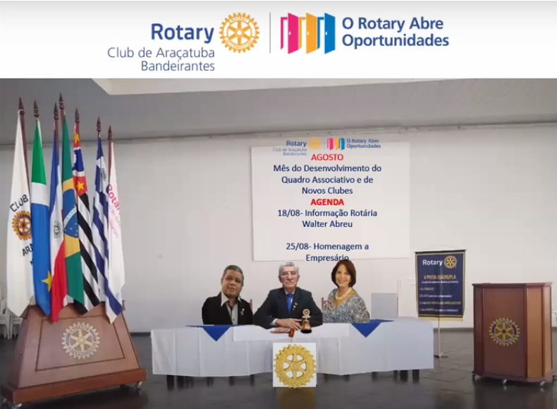 Gravação da 6ª RO - 1550 da Fundação do Rotary Club de Araçatuba Bandeirantes - Informação Rotária Walter Abreu
