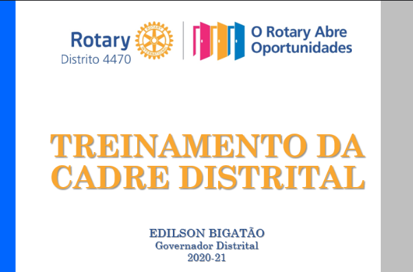 Treinamento CADRE dias 13 14 e 15 de Outubro de 2020
