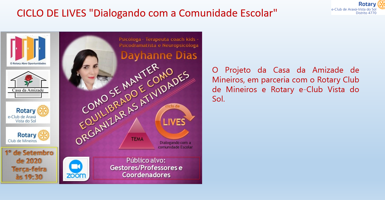 Ciclo de palestras online