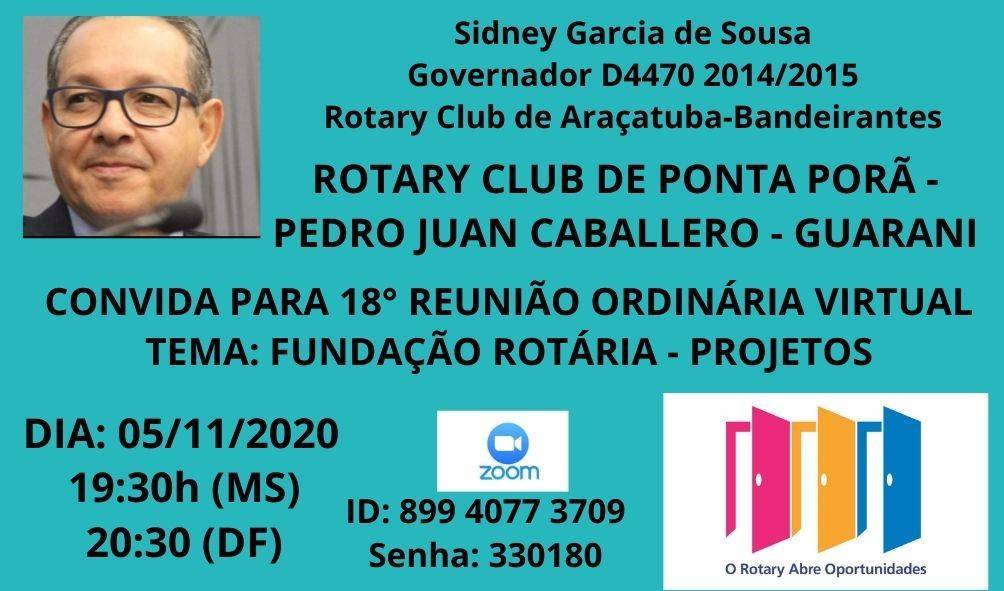 Governador Sidney Garcia de Sousa D. 4470 2014/2015 Rotary Club de Araçatuba-Bandeirantes