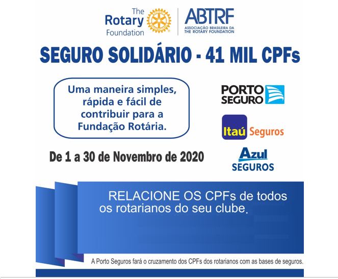 Campanha de Cadastro de Seguro Solidário - 01 a 30/11/2020